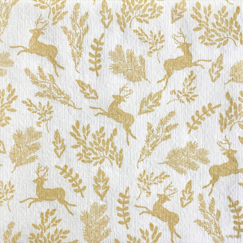 Paviot napkin my little forest, white-gold